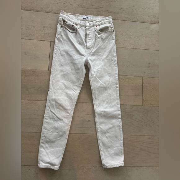 RE/DONE 90s High Rise Ankle Crop Jeans vintage white 27 - Picture 4 of 10